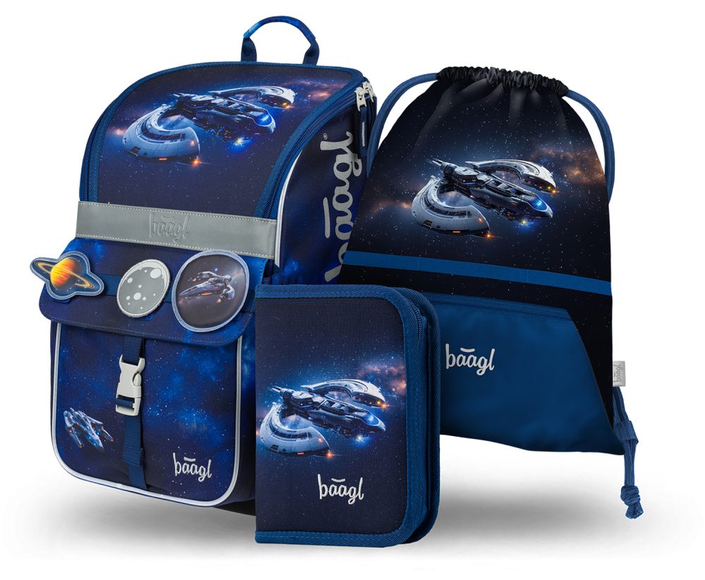 Levně BAAGL SET 3 Zippy Vesmírná loď: aktovka, penál, sáček