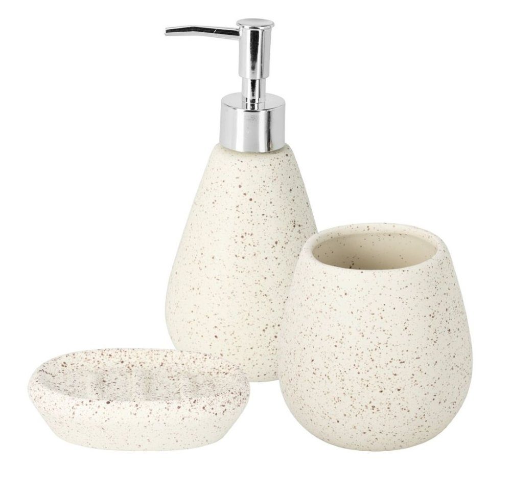 EXCELLENT HOUSEWARE Koupelnové doplňky set 3 ks mramor bílá KO-795420720bila