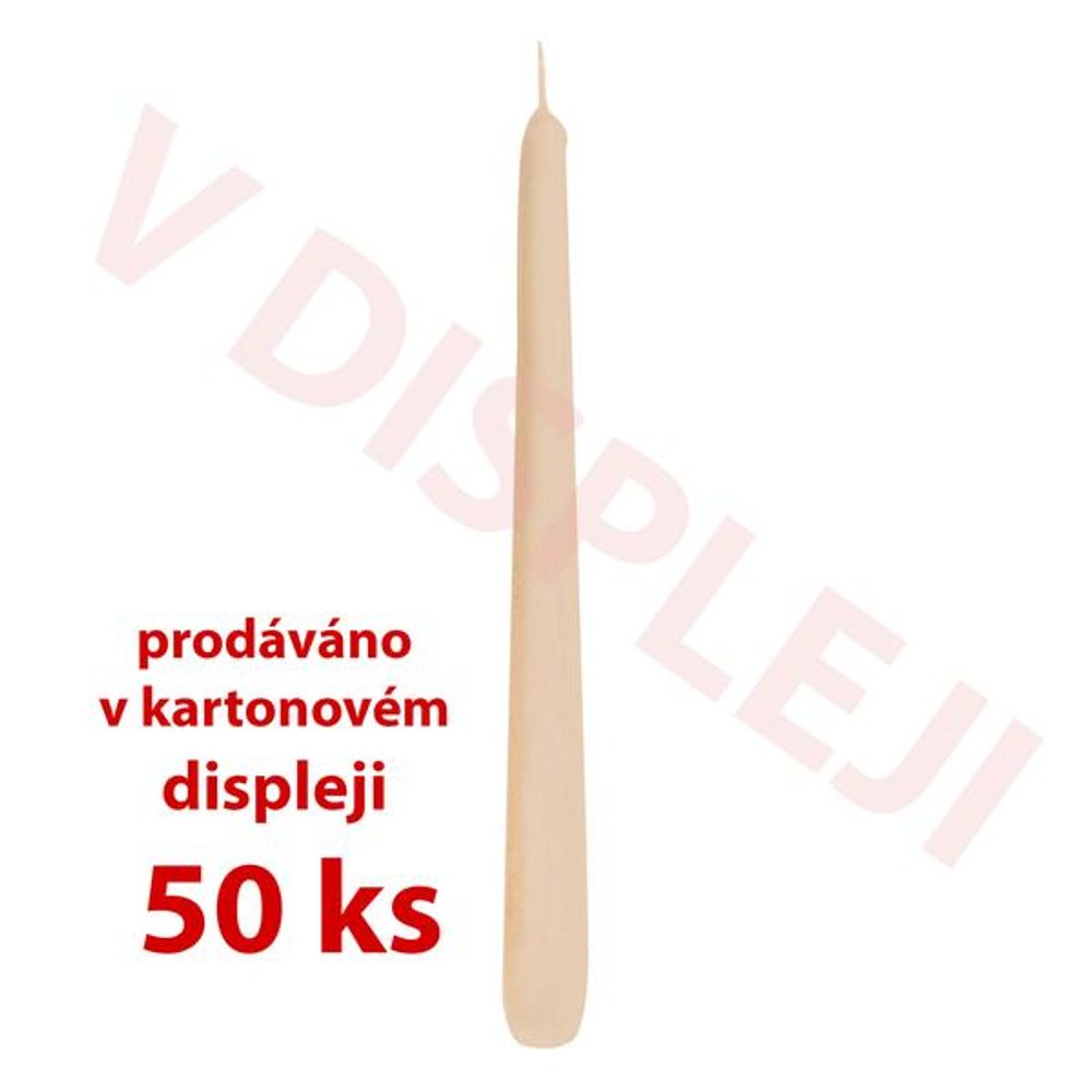 Levně Nezařazeno SVÍČKA KÓNICKÁ DISPL.50 KS,18,5X2,3CM PARAF.RŮŽOVÁ