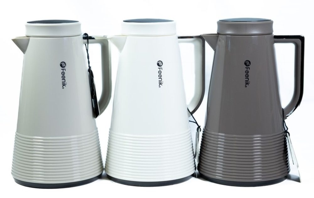 Levně termokonvice 1,0l, 3BARVY, kónická, (MJ-100-1), plast/sklo