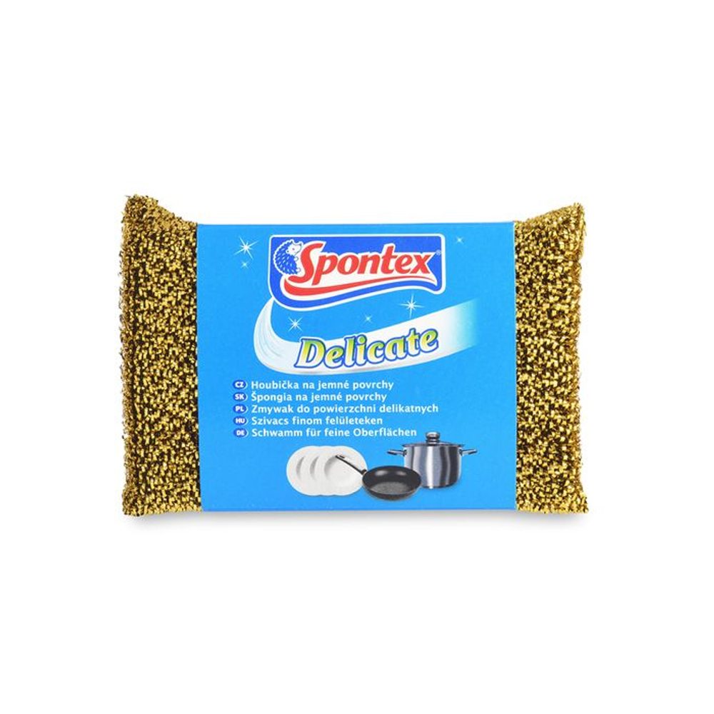 Levně drátěnka 1ks DELICATE stříbr., 11,5x7x3, SPONTEX, houba