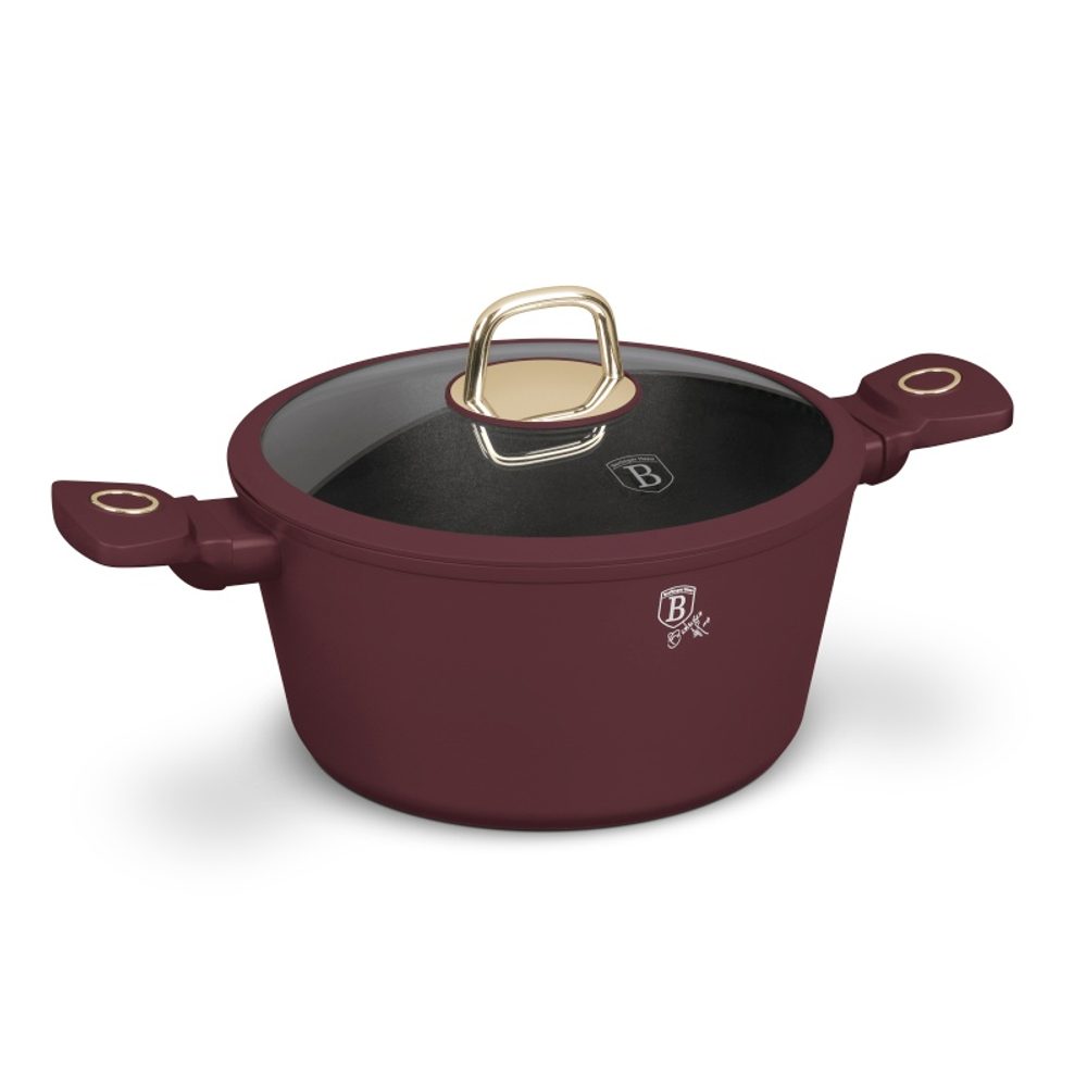 Levně BERLINGERHAUS Kastrol s titanovým povrchem a poklicí 24 cm Leonardo Collection BH-8041