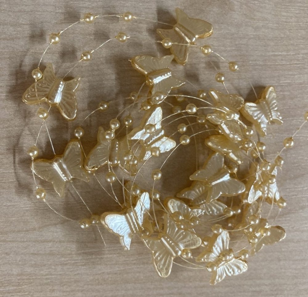 Levně dekorace MOTÝLCI NA DRÁTKU, 150cm, plast