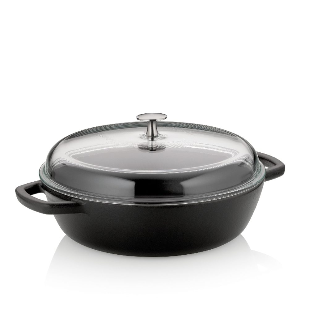 Levně KELA Hluboká pánev litinová CALIDO 28 cm 3,8l černá KL-12466