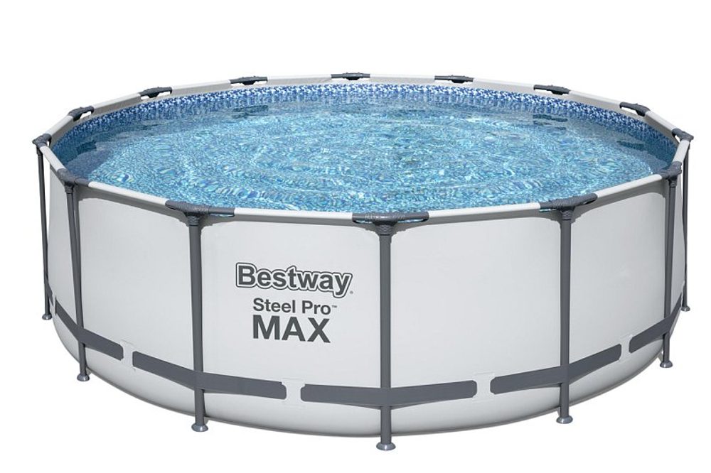 Levně Bestway Nadzemní bazén kulatý Steel Pro MAX, kartušová filtrace, schůdky, plachta, průměr 4,27m, výška 1,22m