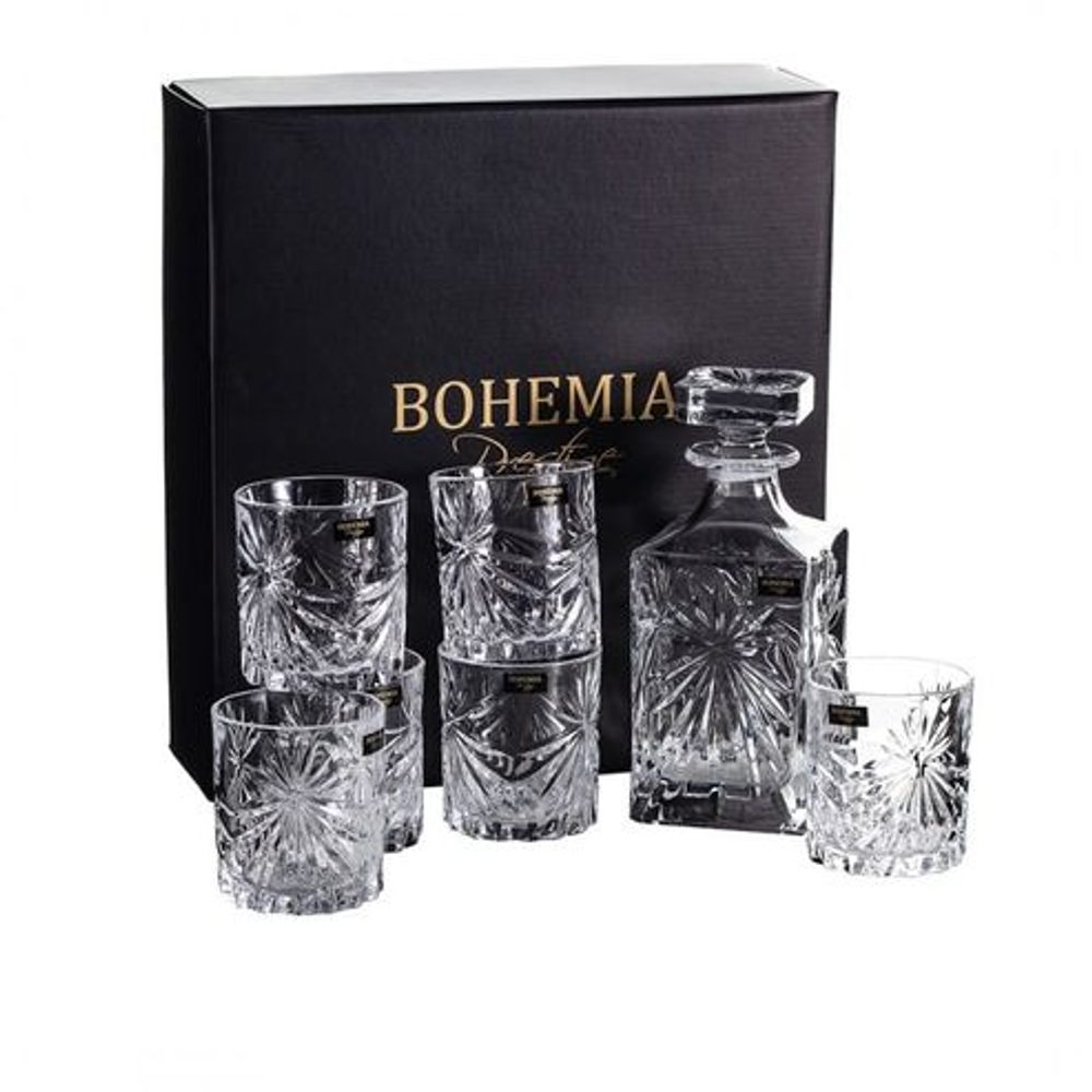 Levně karafa 0,85+sklen. 320ml, 6ks, FIORE, BOHEMIA PR., whisky, DB