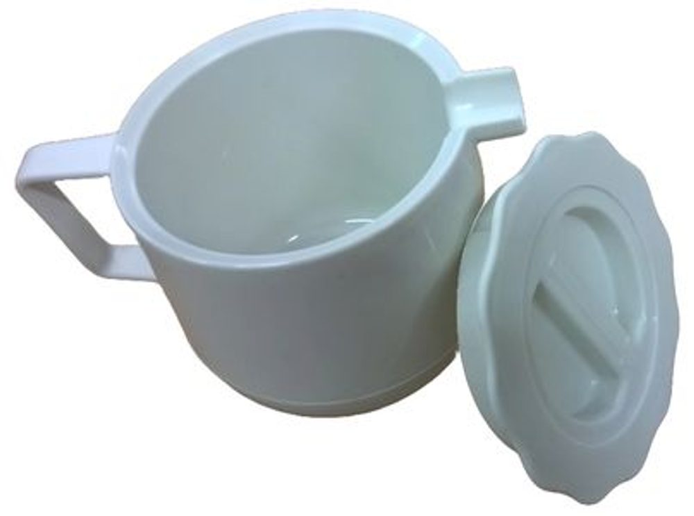 Levně konvice 0,3l bílá + víčko, (tablet), d9,7x9,5cm, plast