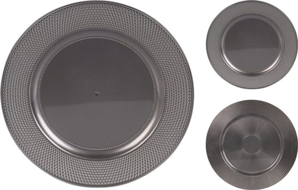 Levně podnos d33cm, STŘÍBNÝ, plast