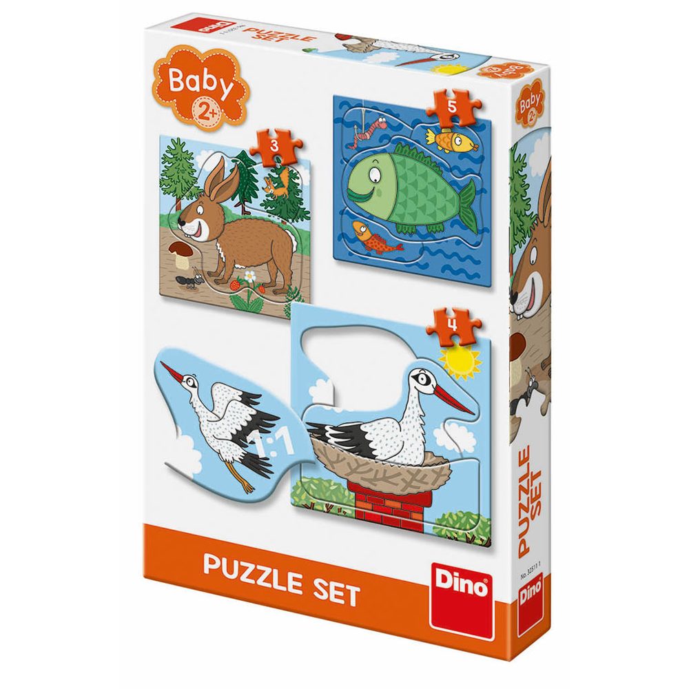 Dino Zvířátka: Kde žijí 3-5 baby puzzle