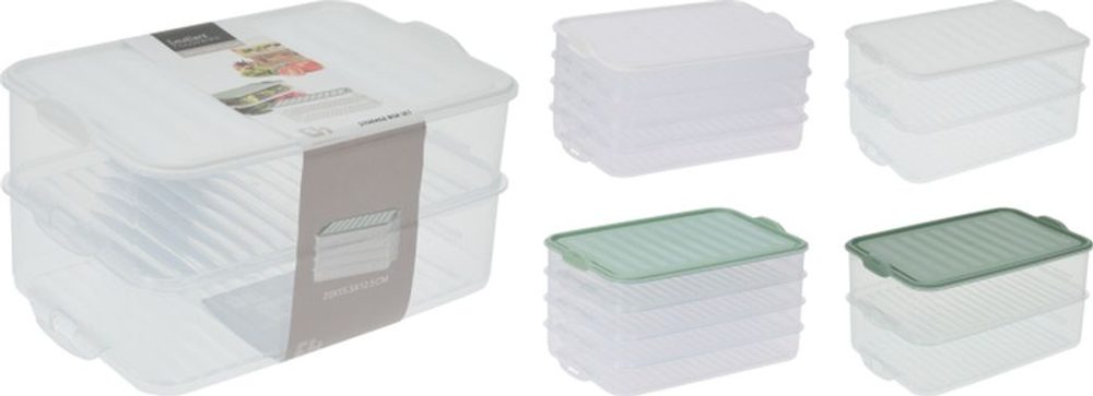 Levně box-sada 2ks, ml, 23x15,5x12,5cm, mix barev, transp. plast