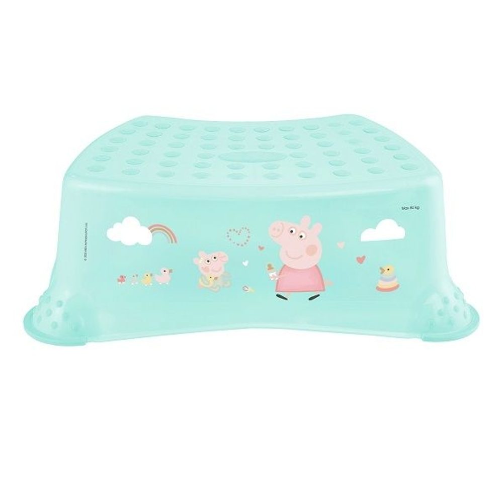 taburetka 1stup. 40x28,v.14cm, pras.PEPA, tyrkys, protiskluz., plast