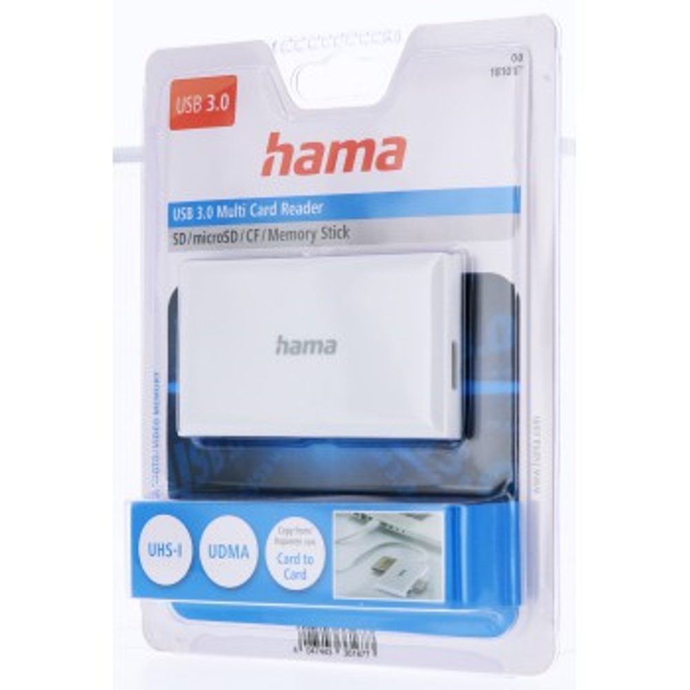 Hama USB 3.0 multi čtečka karet SD/micro SD, CF, MS, bílá (obrázek 5)