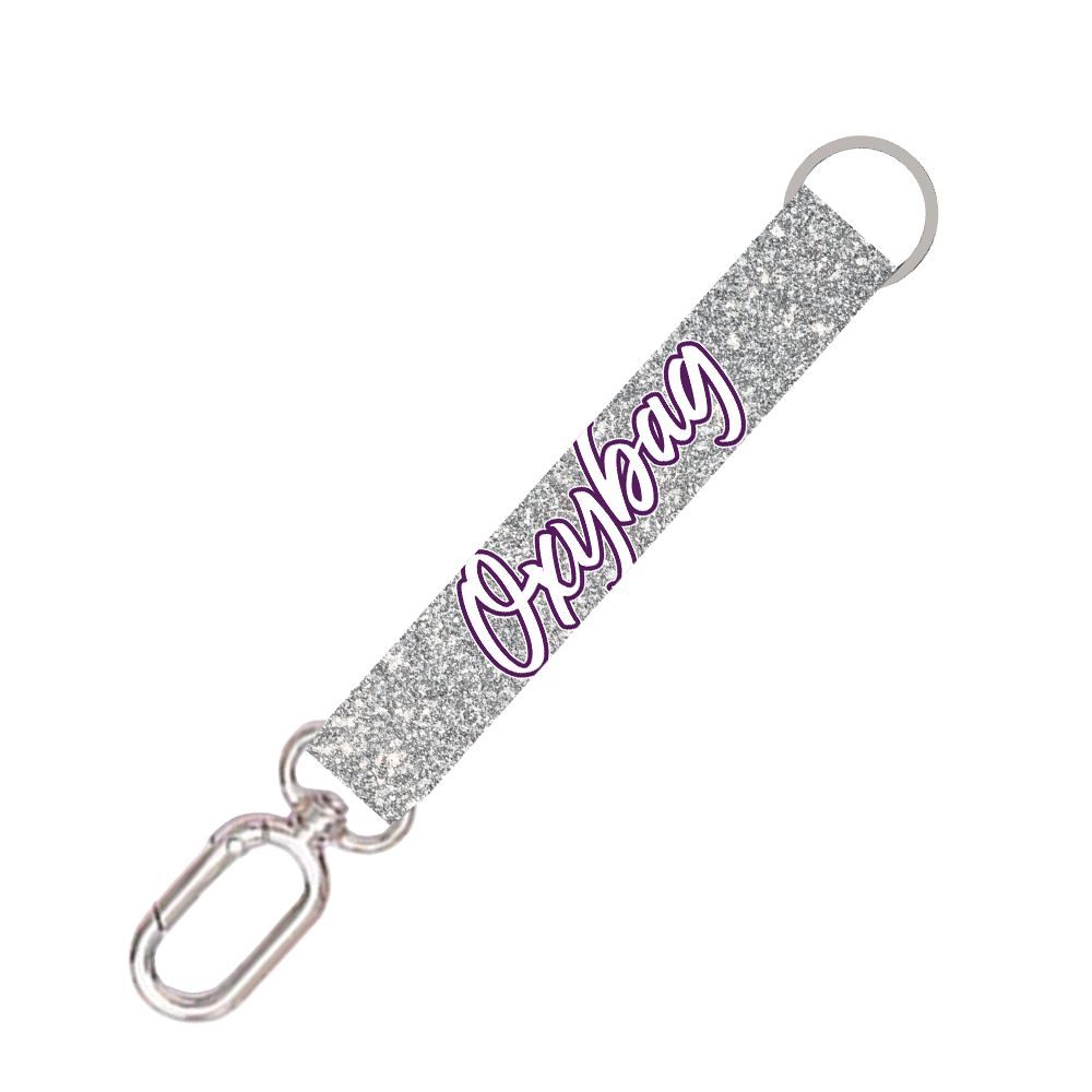 Karton P+P Krátká klíčenka s karabinkou Silver glitter