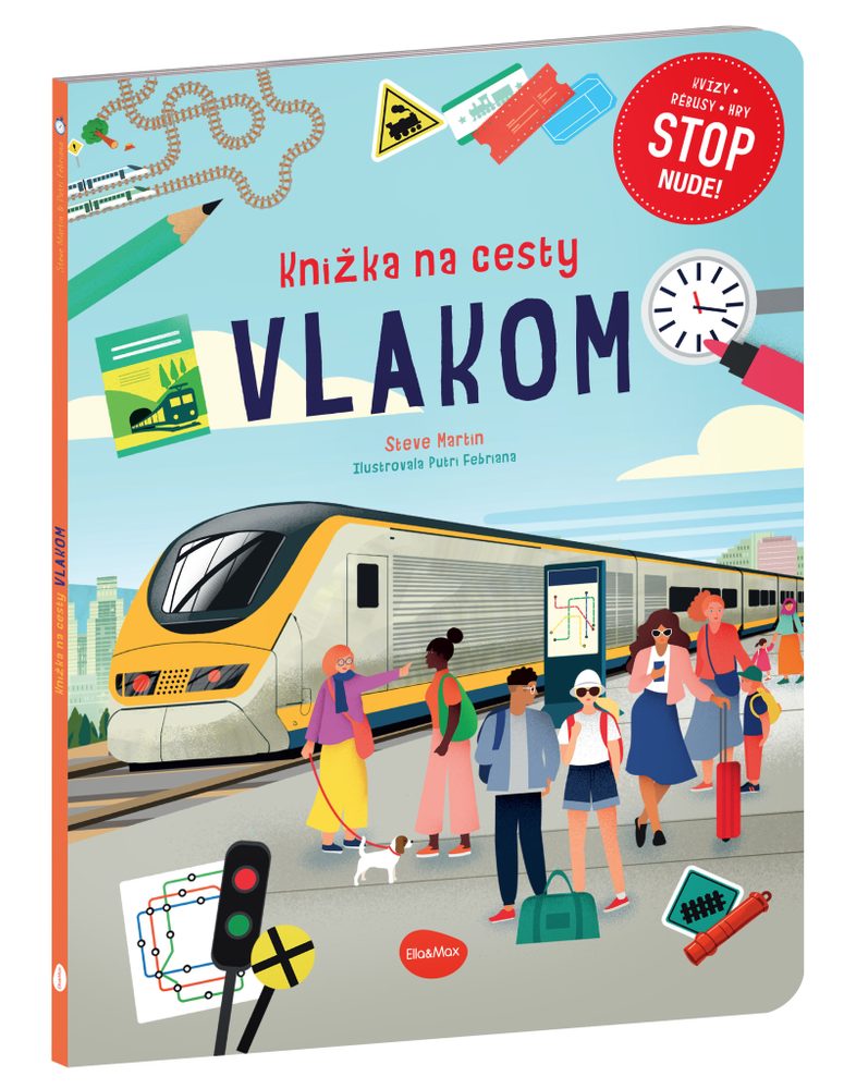 Levně Presco Group Knižka na cesty VLAKOM – Stop nude: kvízy, rébusy, hry