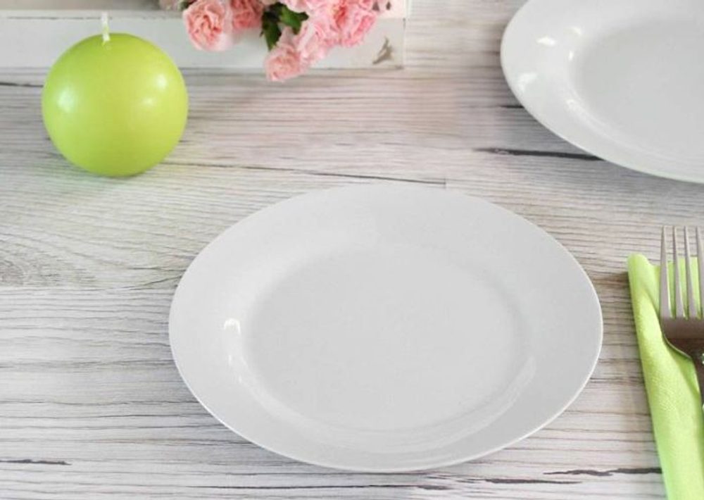 Levně talíř d23cm mělký, bílý porcelán, 2.jakost