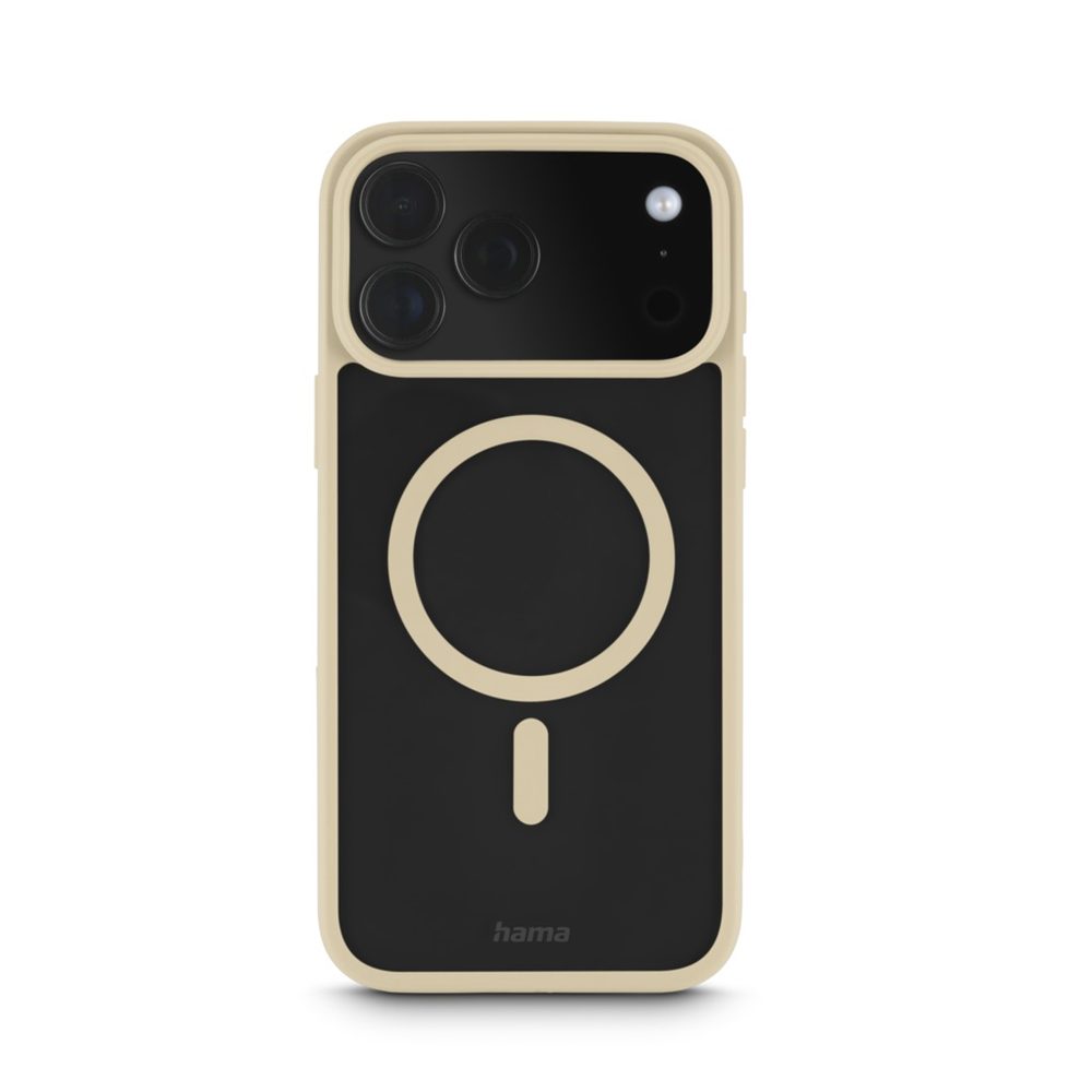 Levně Hama Frame Protect, kryt pro Apple iPhone 17 Pro Max, magnetický, průhledný/béžový