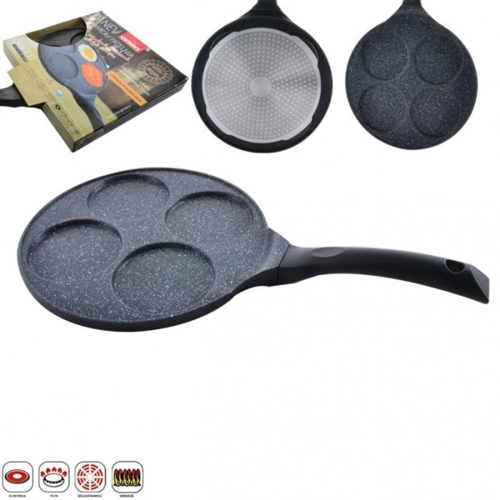 Levně lívanečník d27cm, GRANDE, 4 oka, nepř.povrch