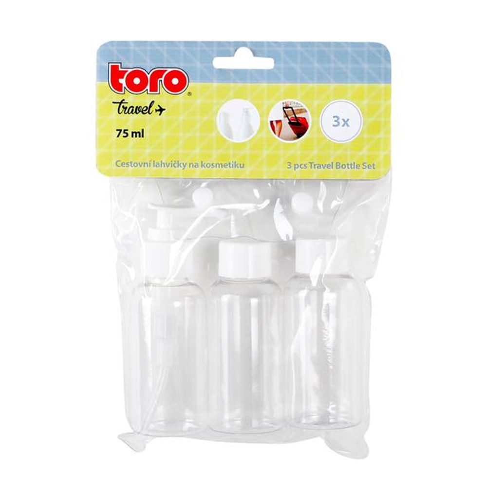 Levně TORO SET CESTOVNÍCH LAHVIČEK NA KOSMETIKU,3KS,3,8X9,8CM