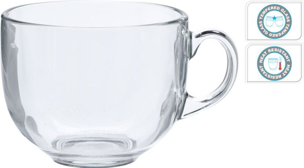 hrnek 460ml JUMBO, tvrz.sklo