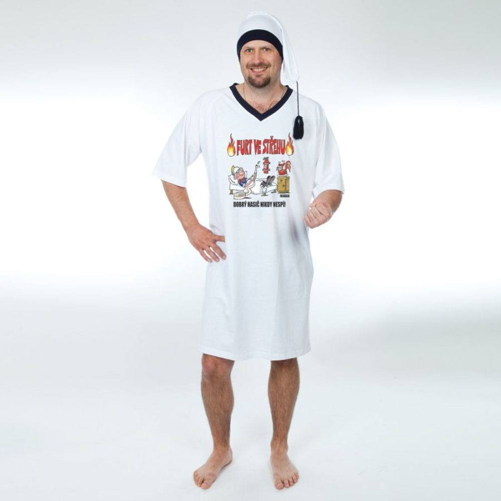 Noční košile - Furt ve střehu - XXXL bílá