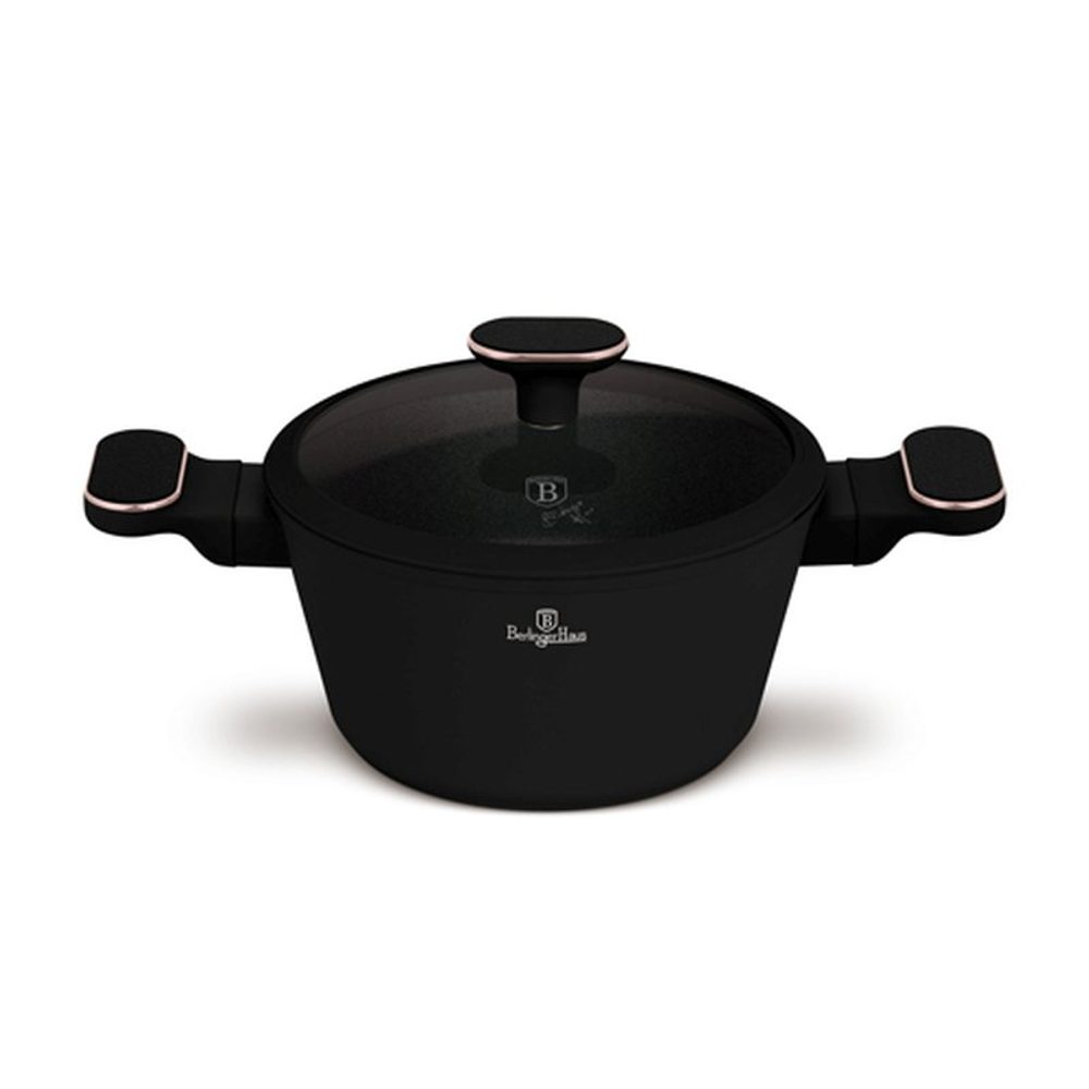 BERLINGERHAUS Kastrol s titanovým povrchem a poklicí 20 cm Black Rose Collection LP-BH-251