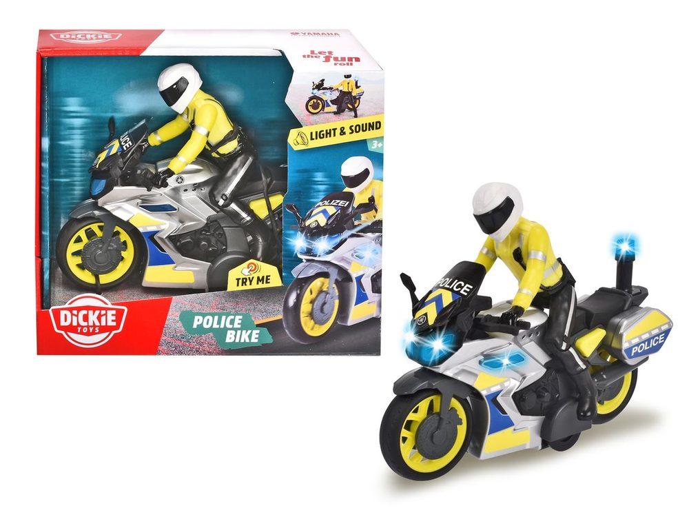 Levně Policejní motocykl 17 cm s jezdcem