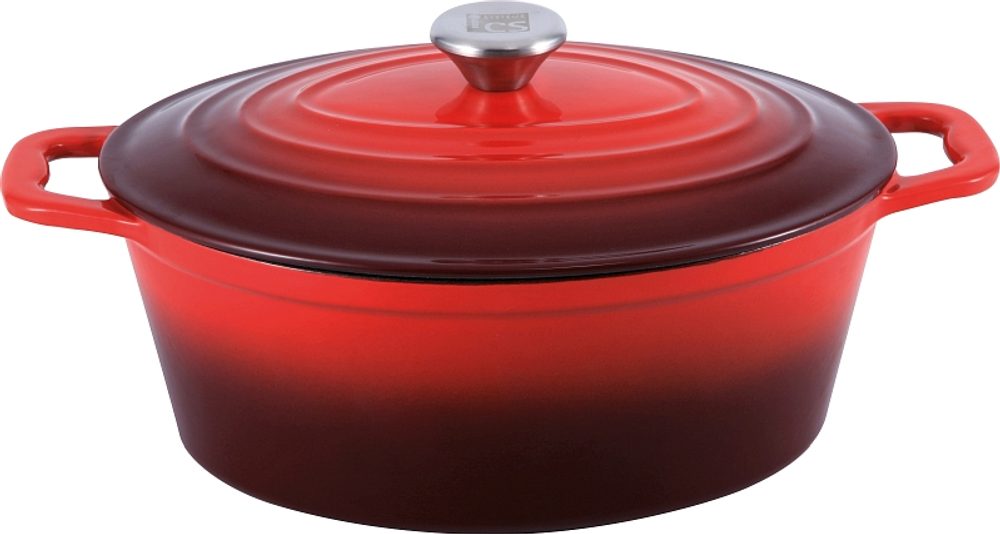 Levně CS SOLINGEN Pekáč s poklicí litinový Xanten 36 x 22 cm červený CS-070052