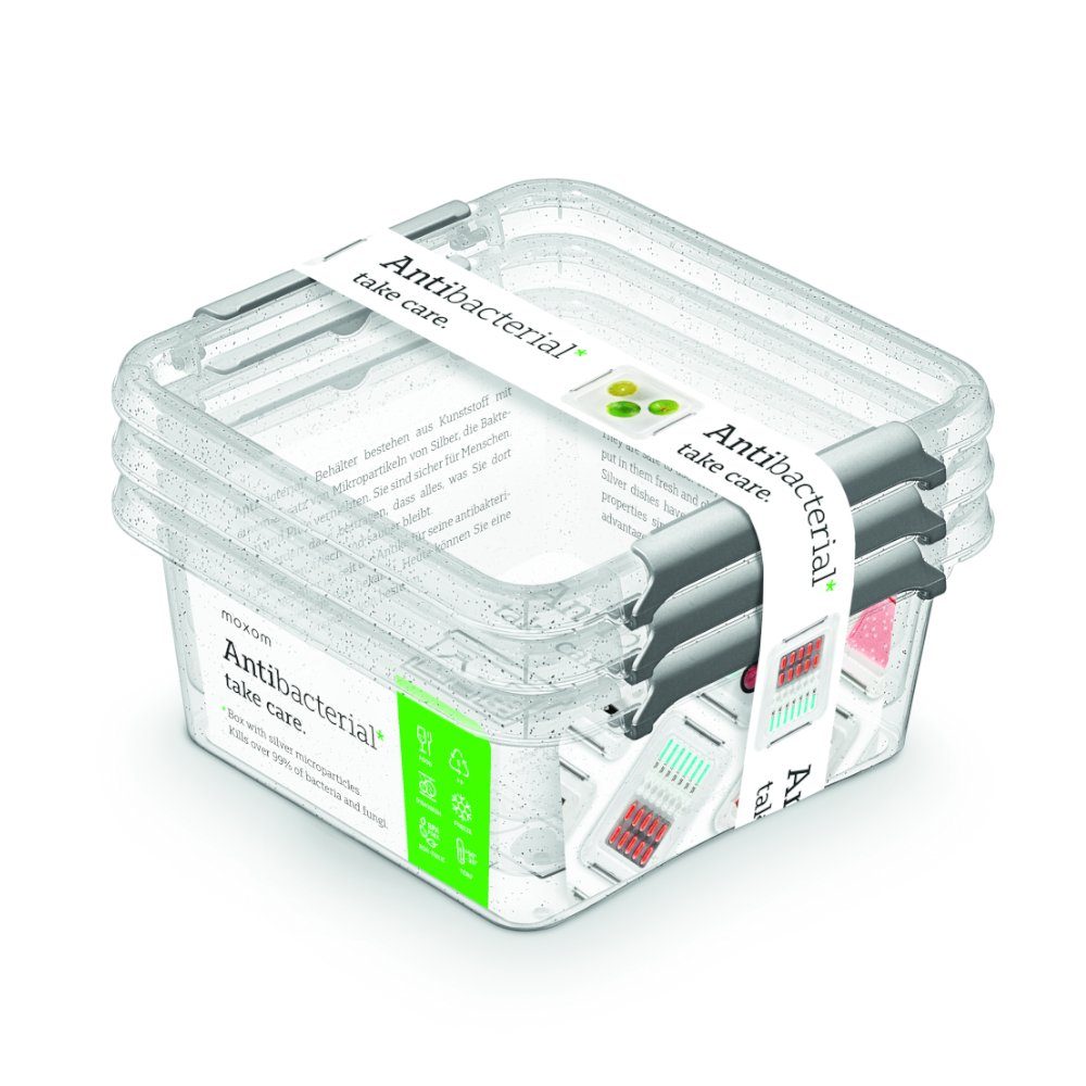Levně antibakter.box 0,85 l -sada-3ks, 15x15x 9cm,transp.plast
