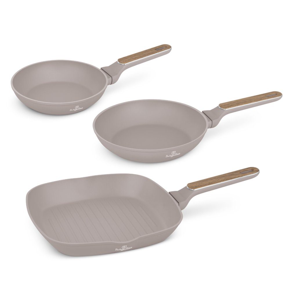 Levně BERLINGERHAUS Sada pánví s titanovým povrchem 3 ks Taupe Nordic Collection BH-8342