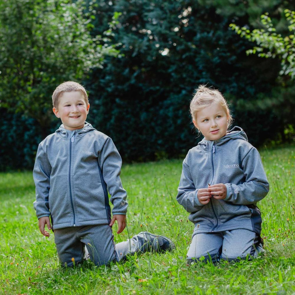 Levně ESITO Dětská softshellová bunda DUO - 110 šedá