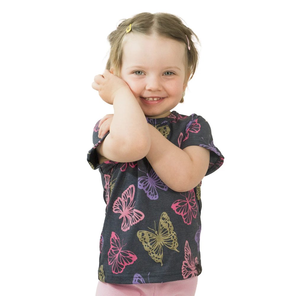 ESITO Tričko s krátkým rukávem Butterfly - šedá - 116 šedá
