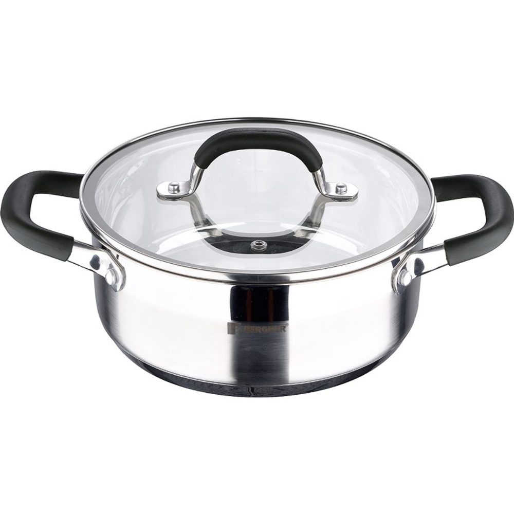 Levně BERGNER Kastrol s poklicí nerez MIDNIGHT 20 cm 2,3 litru BG-32082-MM
