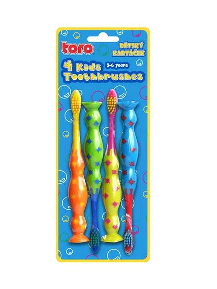 Levně TORO KARTÁČEK NA ZUBY, DĚTSKÝ 4KS, 14CM