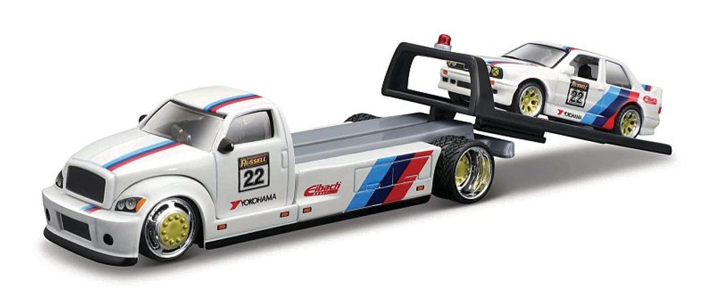 Levně Maisto - Design Elite Transport, Maisto Faltbed + 1988 BMW M3, 1:64
