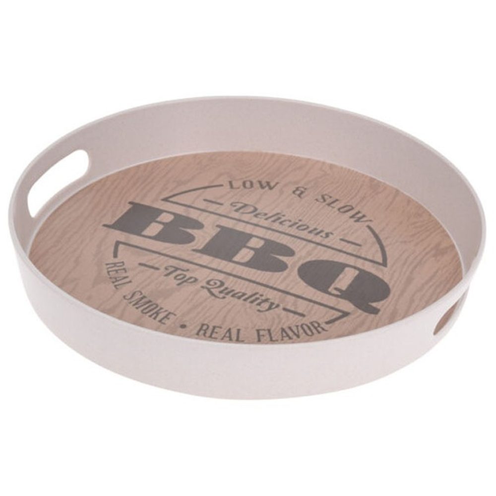 Levně EXCELLENT HOUSEWARE Kulatý servírovací podnos 30 cm BBQ KO-177600260bbq