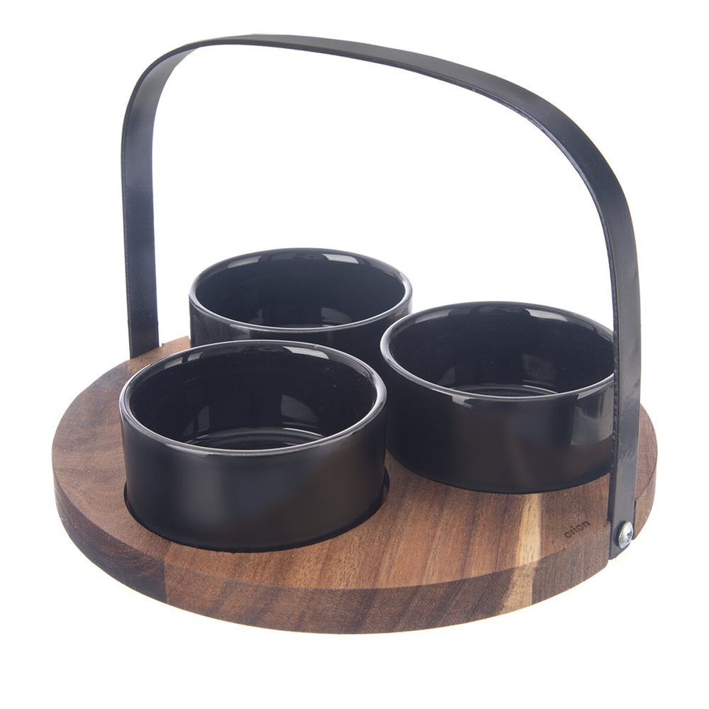 Levně Servírovací misky s tácem BLACK set