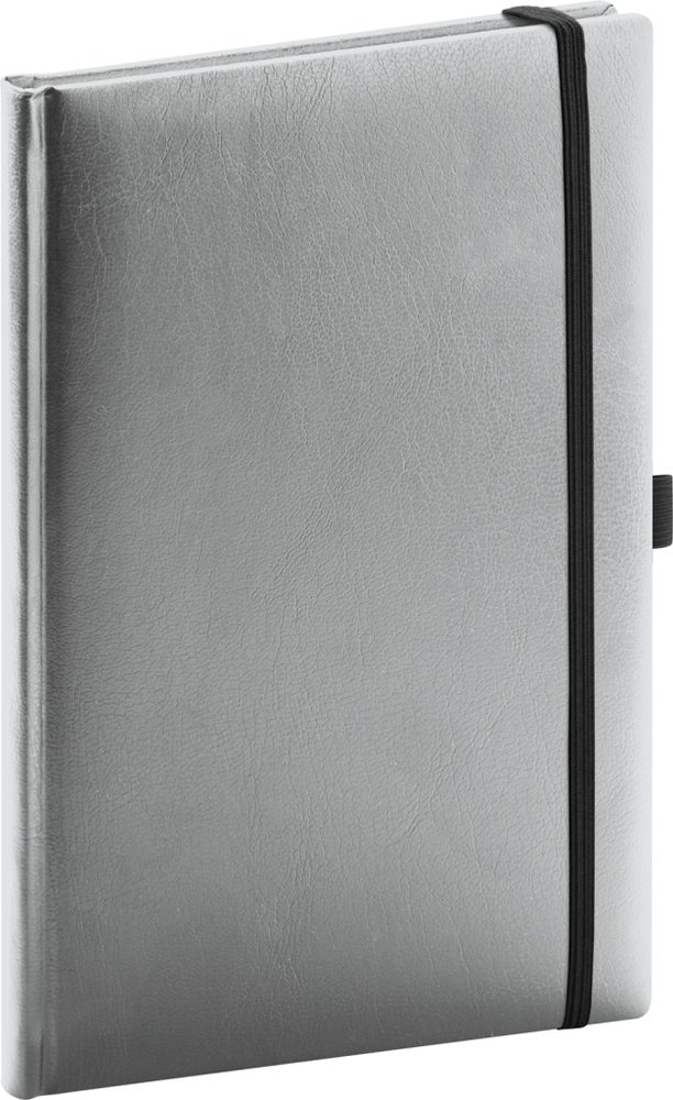 Levně NOTIQUE Notes Balacron, stříbrný, tečkovaný, 15 x 21 cm