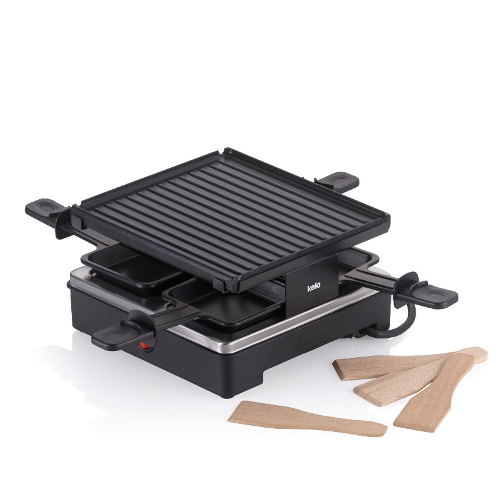 Levně KELA Raclette/Grill Geneva litý hliník černý 4 osoby 21,5x21,5x12,0cm KL-10048