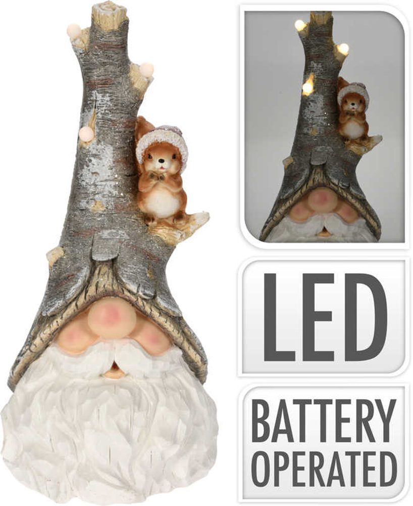 Levně HOMESTYLING Vánoční dekorace skřítek s LED osvětlením 57 cm KO-APF477020