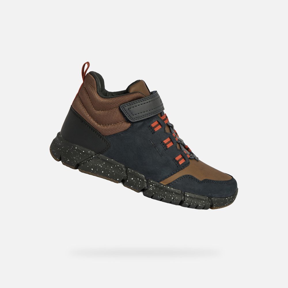 Levně Černá chlapecká kotníková obuv Geox Flexyper Boy B ABX - 28