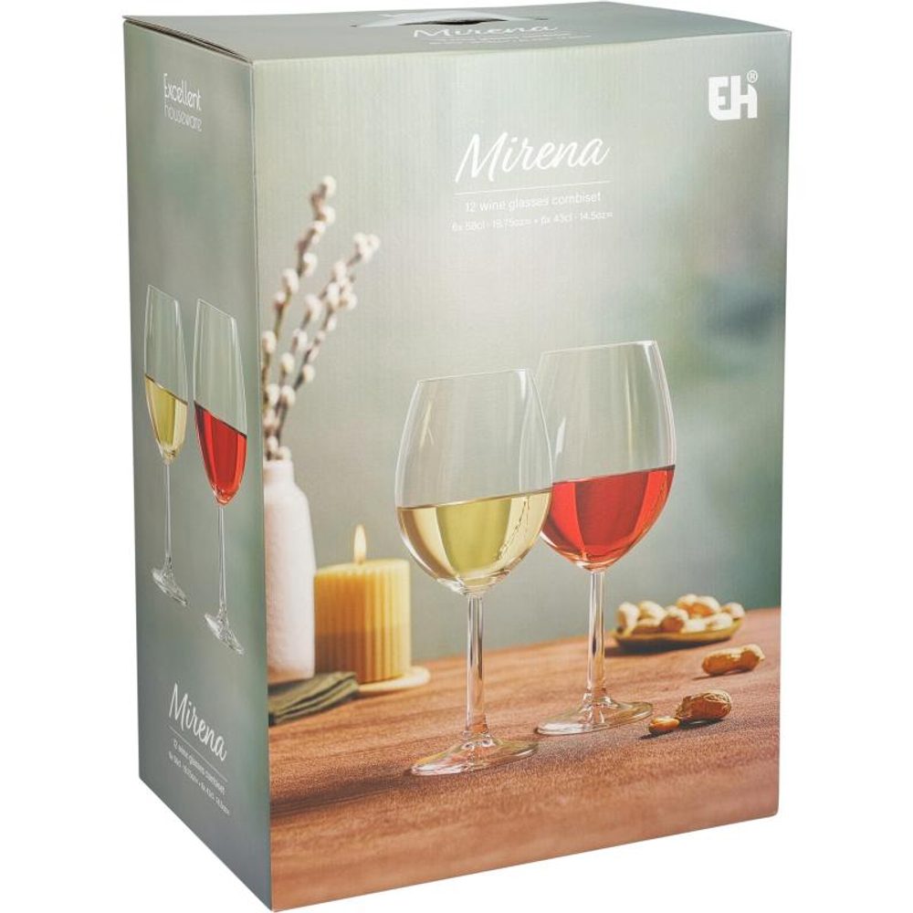 Levně EXCELLENT HOUSEWARE Sklenice na víno sada 12 ks KO-CC7002040