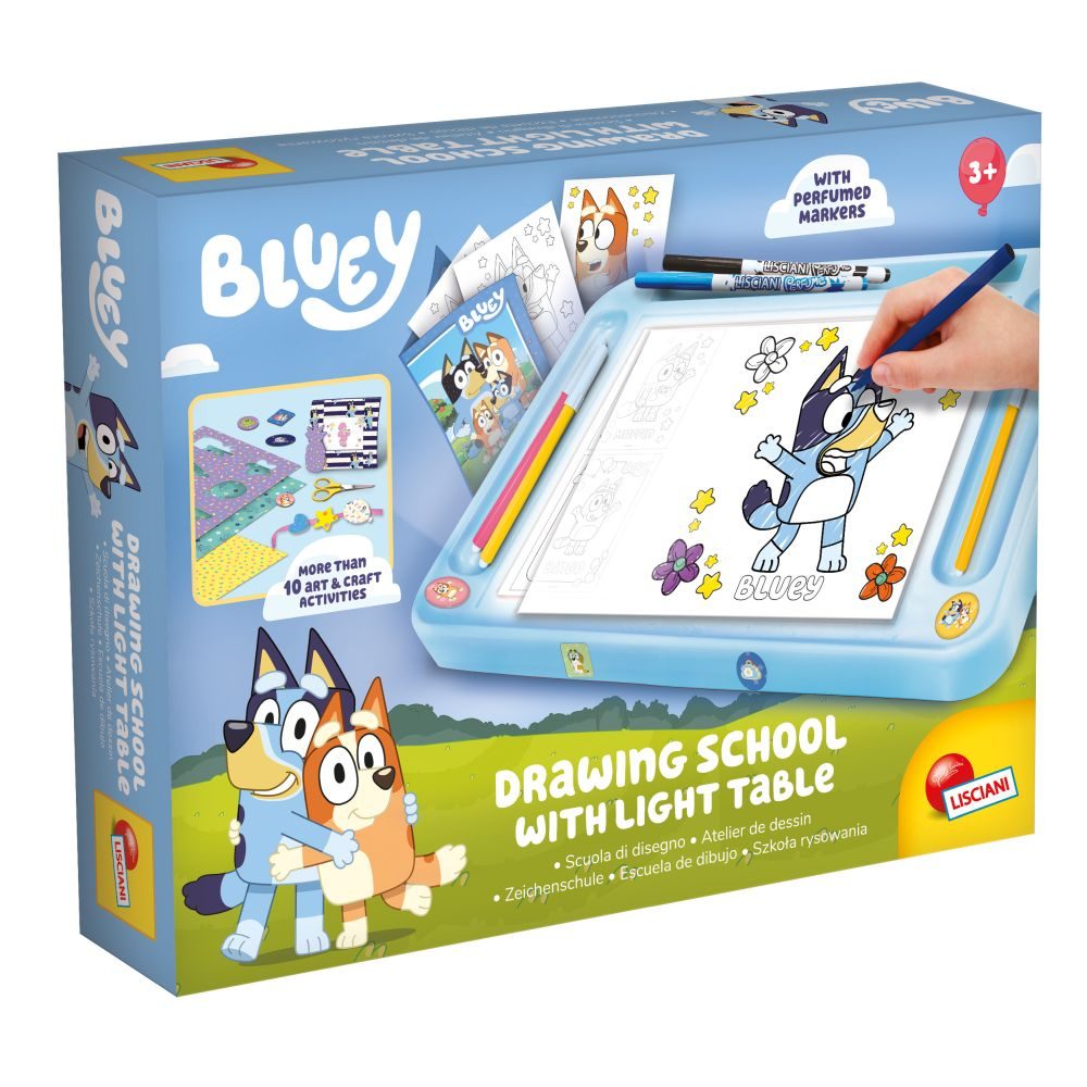 Levně BLUEY škola kreslení s podsvícenou tabulí