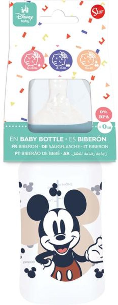 Levně STOR LÁHEV KOJENECKÁ MICKEY 240ML, ANTIKOLIKOVÝ SYSTÉM