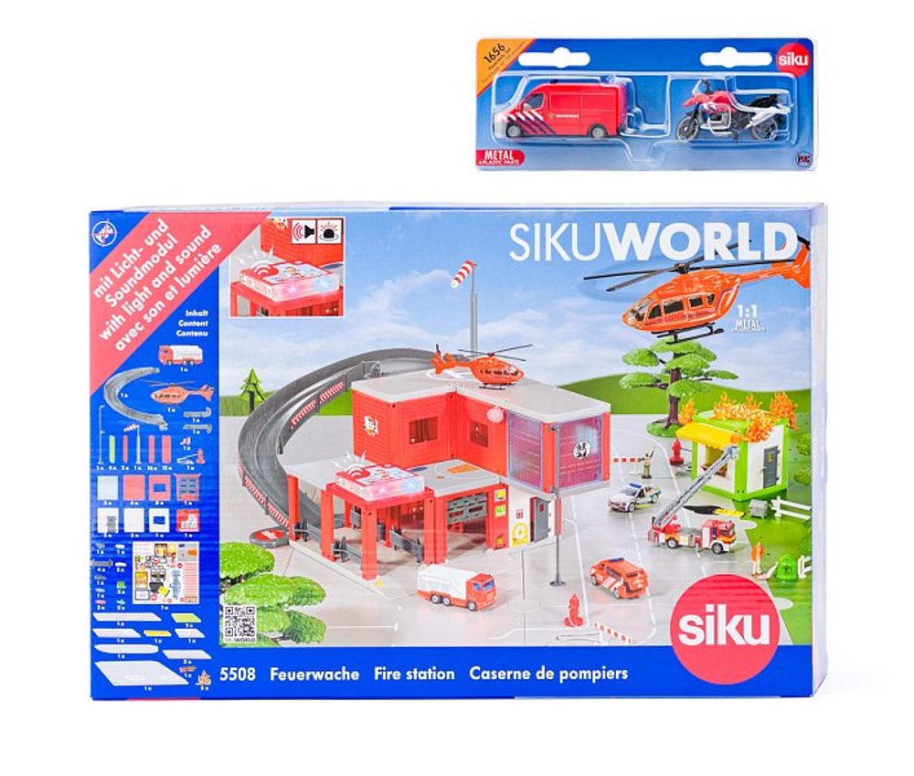 Levně SIKU World - požární stanice s hasičským autem