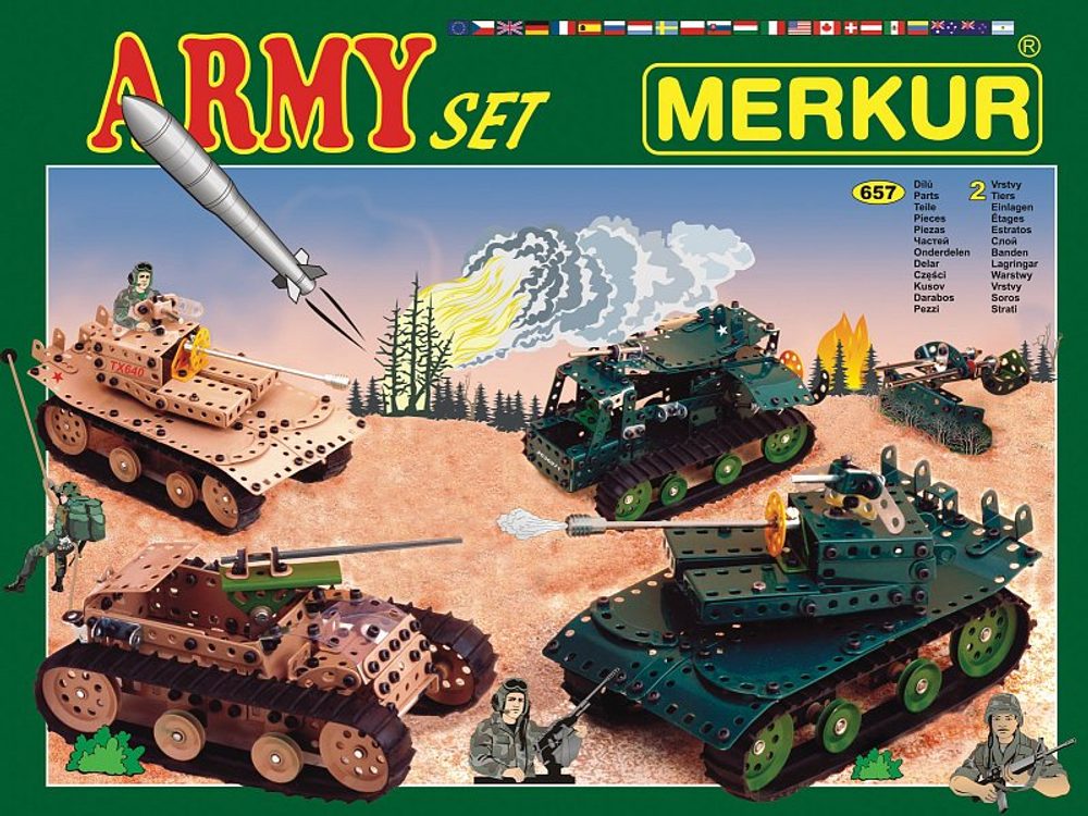 Levně Merkur Army Set, 657 dílů, 40 modelů