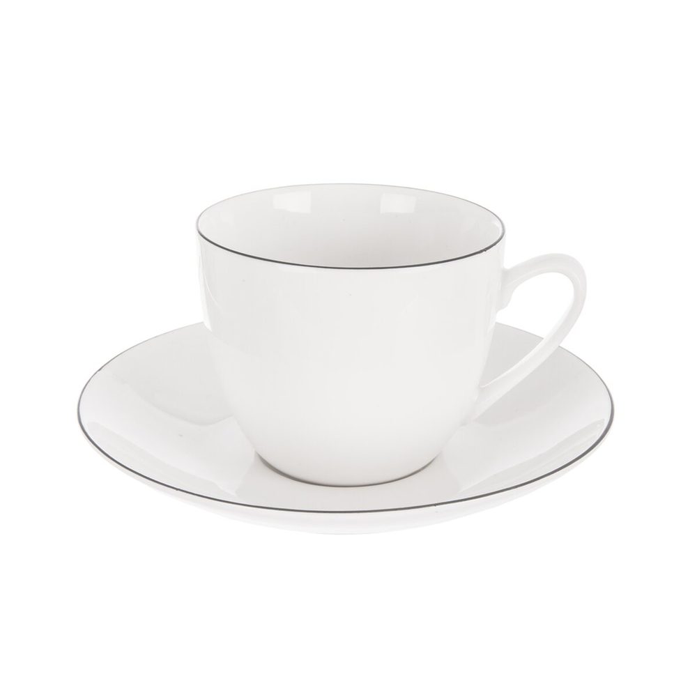 Levně Hrnek s podšálkem Decora cappuccino 0,21 l 2 ks
