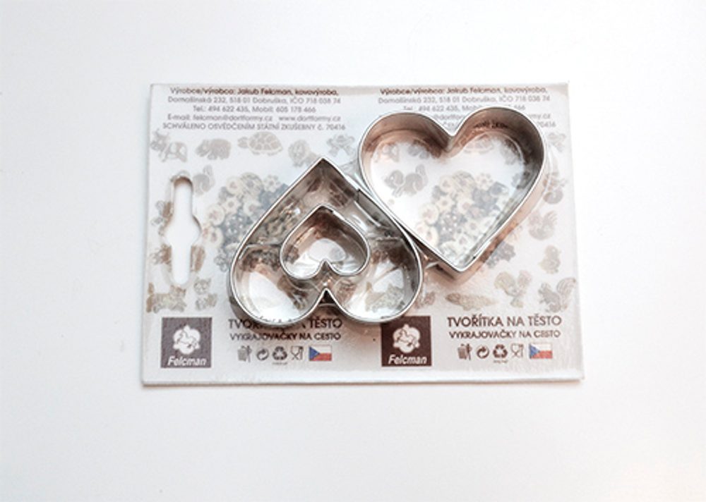 Levně vykr. 0870 Srdíčka, 5cm, 2ks /b.SKIN/