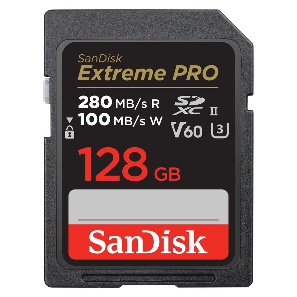 Levně SanDisk Extreme PRO 128 GB V60 UHS-II SD cards, 280/100 MB/s,V60,C10,UHS-II