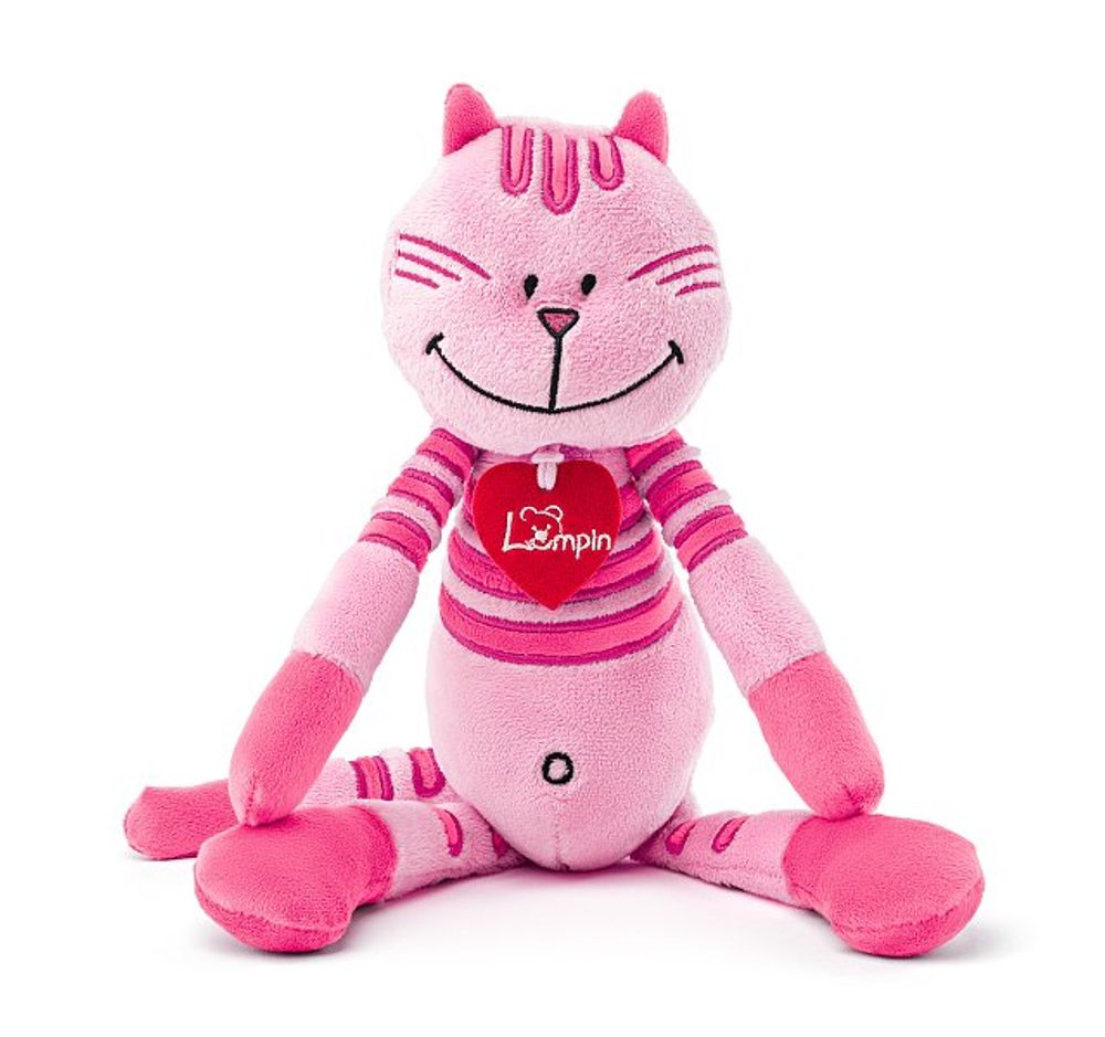 LUMPIN Kočka Rosalie, střední - růžová, 38cm