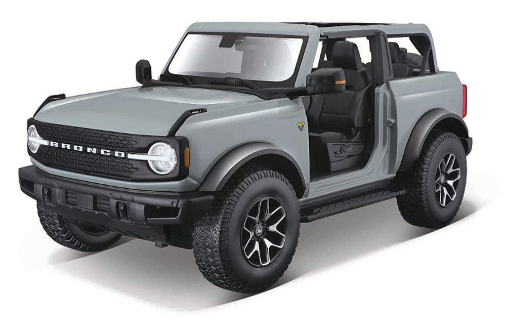 Levně Maisto - 2021 Ford Bronco Badlands (bez dveří), kaktusově šedá, 1:18